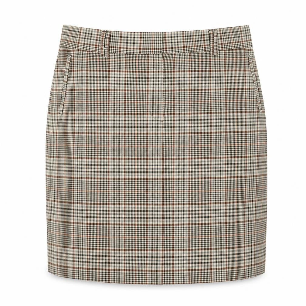 Marks and Spencer Womens Multicoloured Check Polyester Straight & Pencil Skirt Size 20 Zip