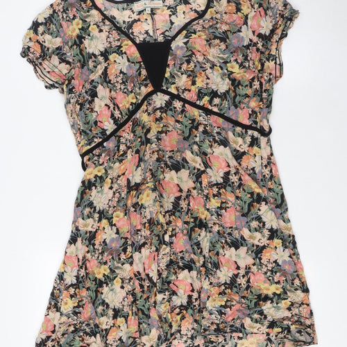 Bill&Blossom Womens Multicoloured Floral Viscose A-Line Size 16 Scoop Neck