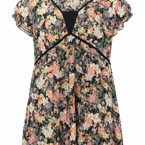 Bill&Blossom Womens Multicoloured Floral Viscose A-Line Size 16 Scoop Neck