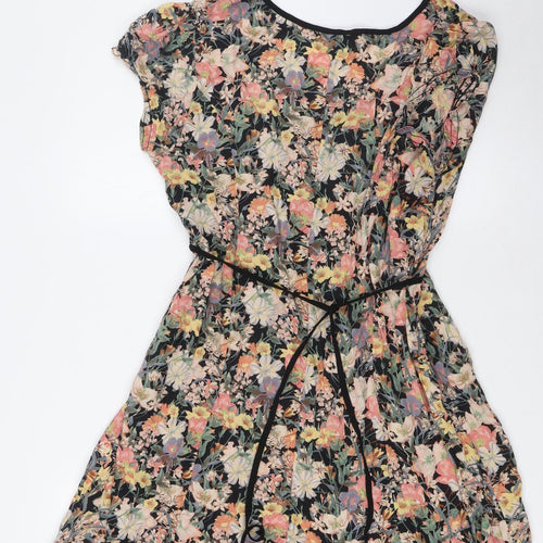 Bill&Blossom Womens Multicoloured Floral Viscose A-Line Size 16 Scoop Neck