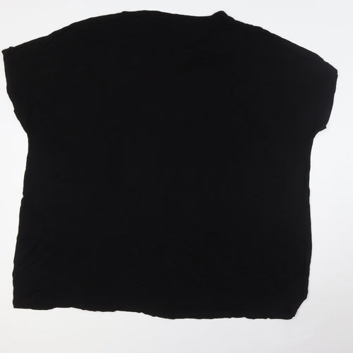Yours Womens Black Viscose Basic T-Shirt Size 26 Round Neck - Size 26-28