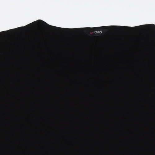 Yours Womens Black Viscose Basic T-Shirt Size 26 Round Neck - Size 26-28