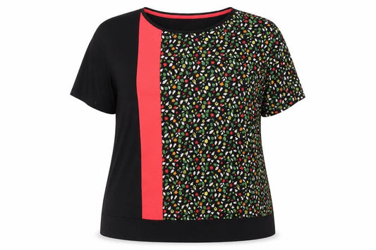Front view of Next women’s multicoloured polyester basic button-up, size UK 16, boat neck