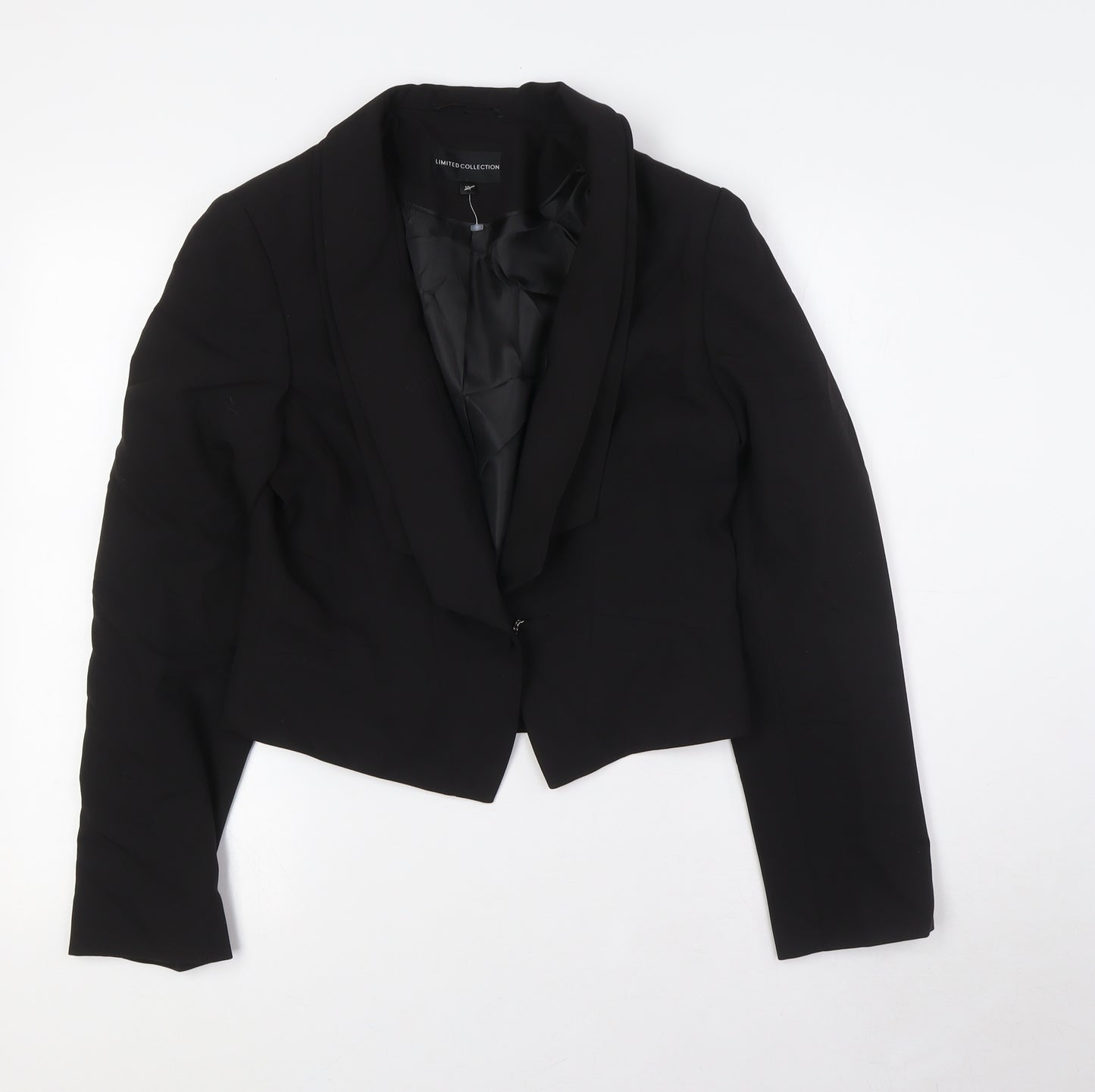 Marks and Spencer Womens Black Jacket Size 10 Button - Double Collared