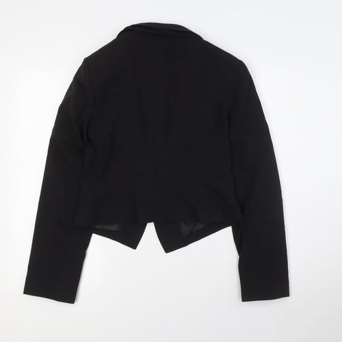 Marks and Spencer Womens Black Jacket Size 10 Button - Double Collared