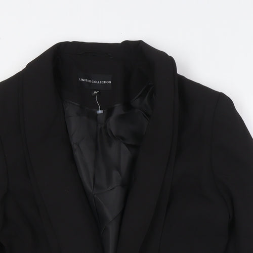 Marks and Spencer Womens Black Jacket Size 10 Button - Double Collared