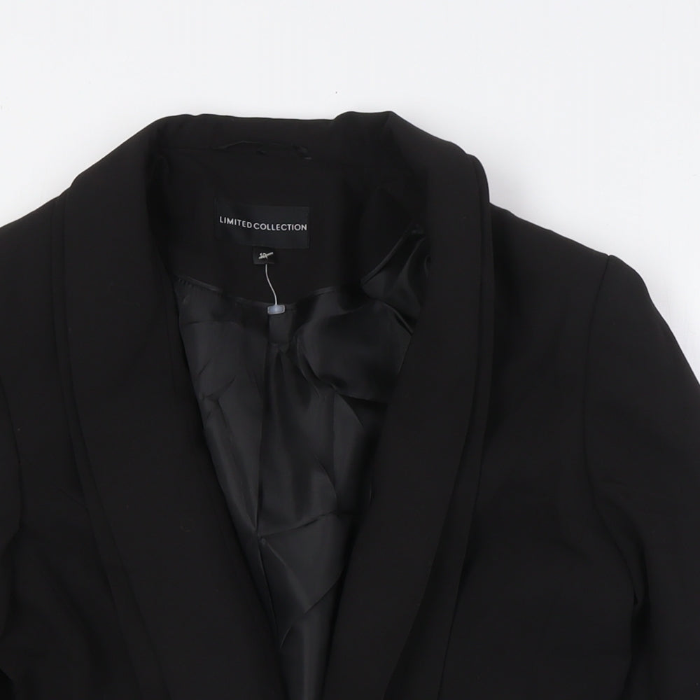 Marks and Spencer Womens Black Jacket Size 10 Button - Double Collared