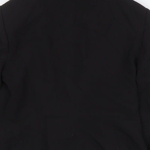 Marks and Spencer Womens Black Jacket Size 10 Button - Double Collared