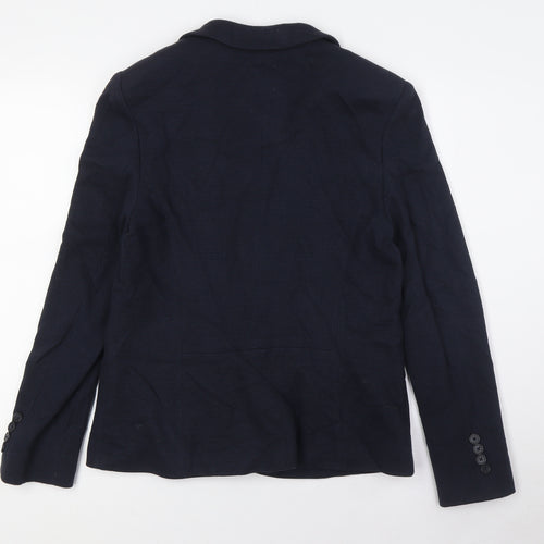 Marks and Spencer Womens Blue Jacket Size 12 Button - Textured