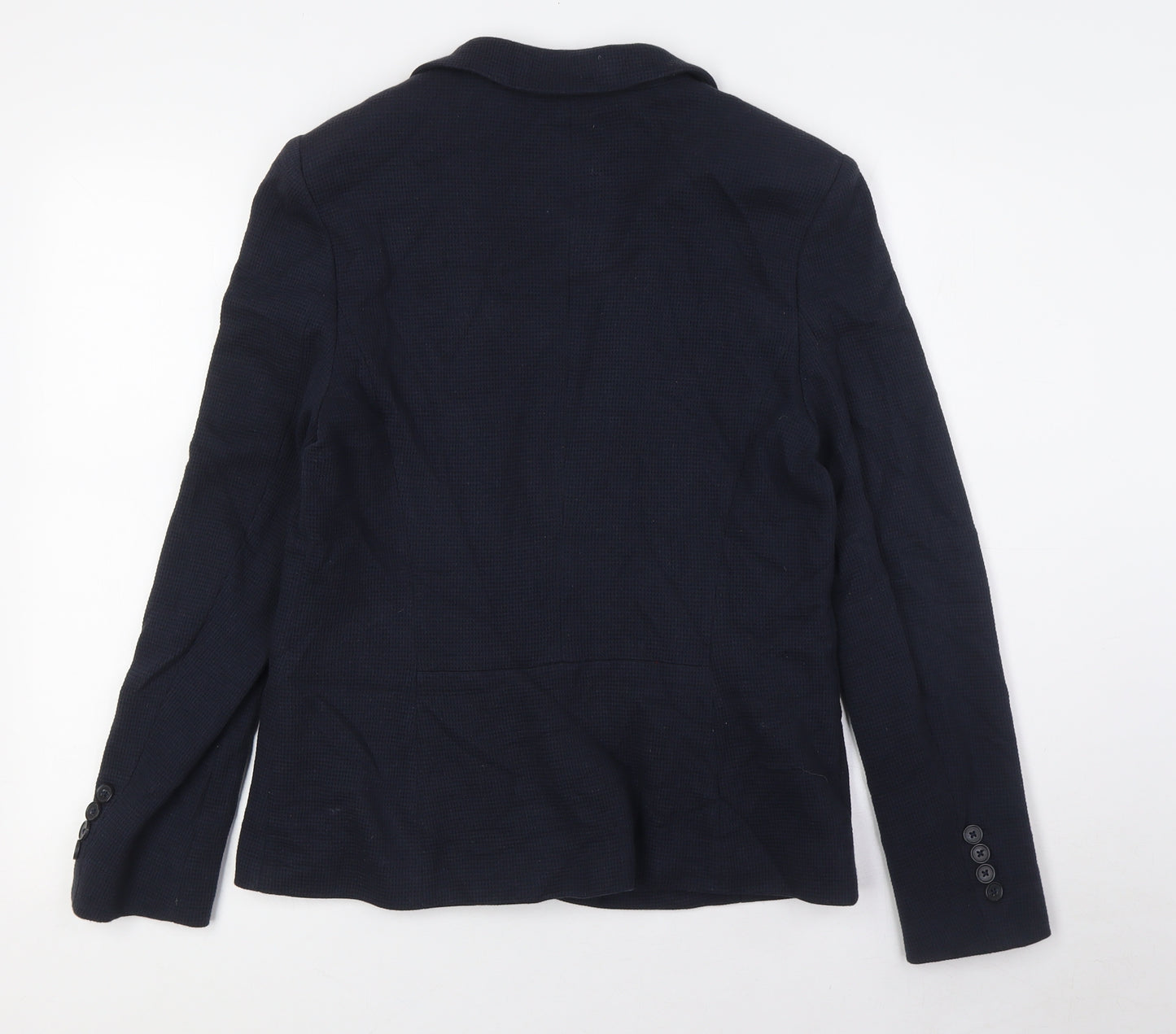 Marks and Spencer Womens Blue Jacket Size 12 Button - Textured