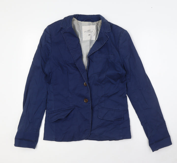 H&M Womens Blue Jacket Size 8 Button