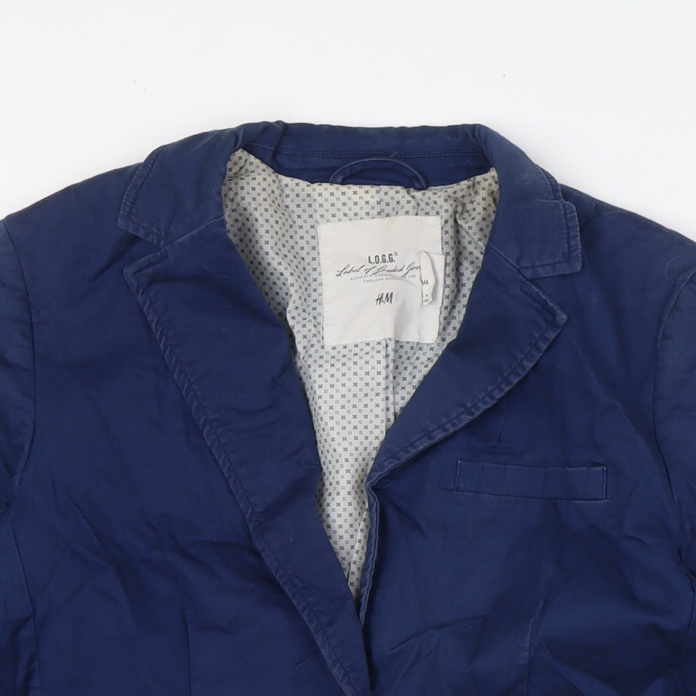 H&M Womens Blue Jacket Size 8 Button