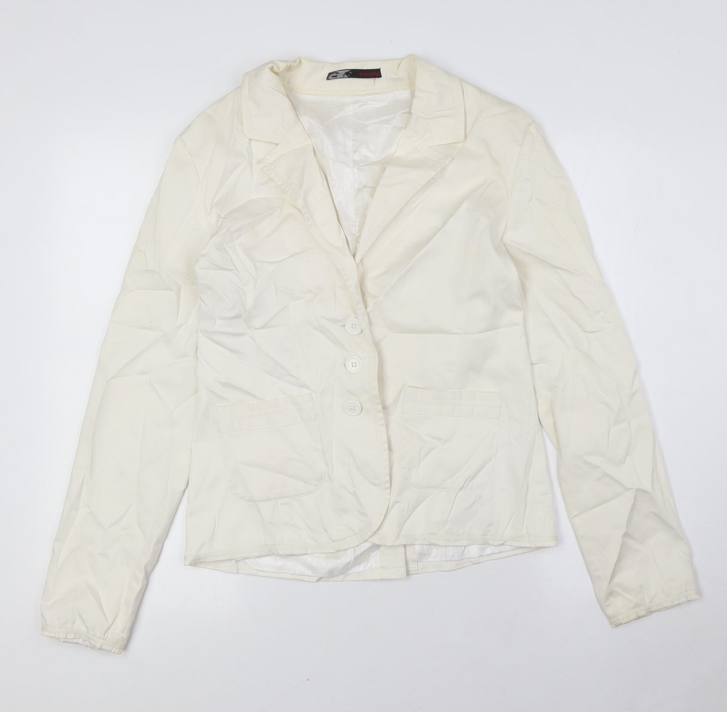 Naughty Womens Ivory Jacket Size 12 Button