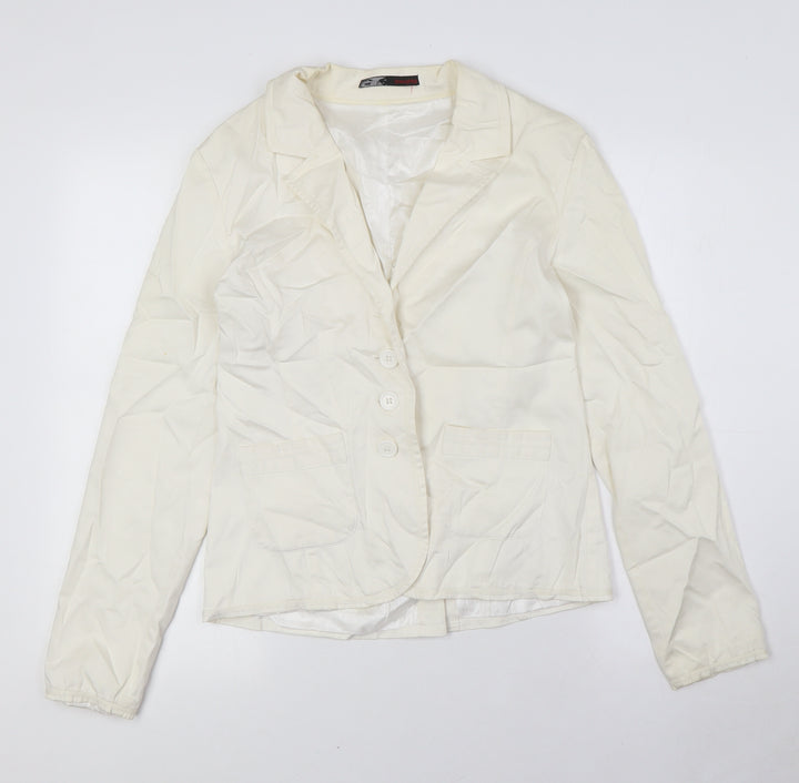 Naughty Womens Ivory Jacket Size 12 Button