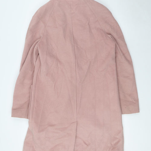 Marks and Spencer Womens Pink Overcoat Coat Size 8 Button - Dusk
