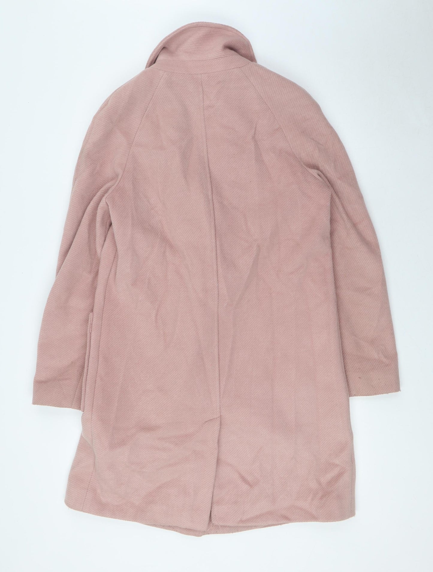 Marks and Spencer Womens Pink Overcoat Coat Size 8 Button - Dusk