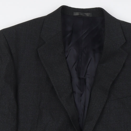 Charlton Gray Mens Grey Polyester Jacket Suit Jacket Size 44 Big & Tall