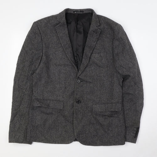 New Look Mens Grey Wool Jacket Suit Jacket Size 40 Regular