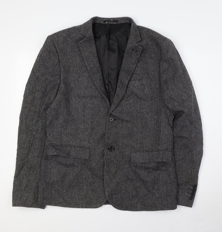 New Look Mens Grey Wool Jacket Suit Jacket Size 40 Regular