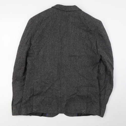 New Look Mens Grey Wool Jacket Suit Jacket Size 40 Regular