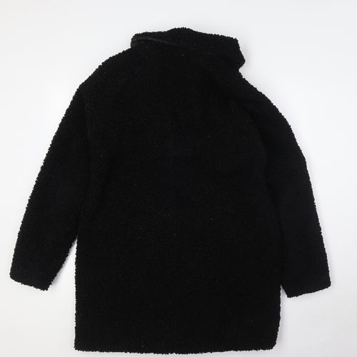 Capsule Womens Black Overcoat Coat Size 10 Button