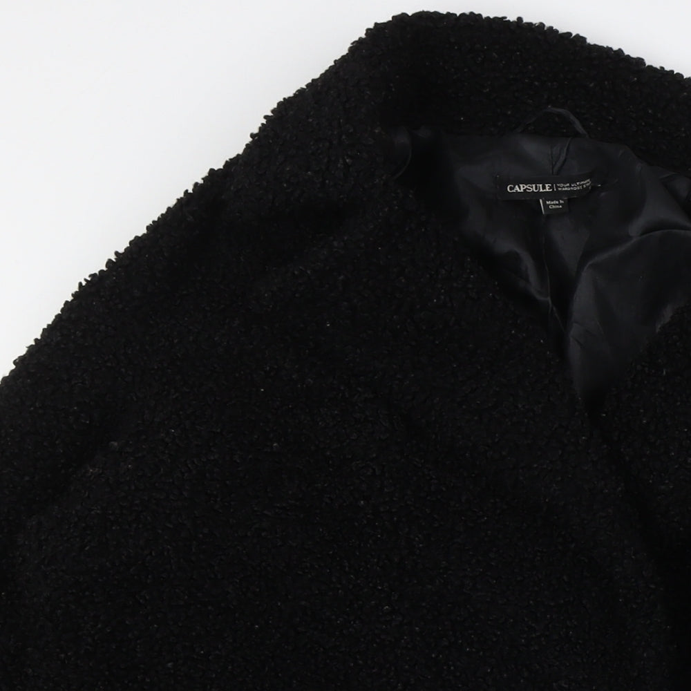 Capsule Womens Black Overcoat Coat Size 10 Button