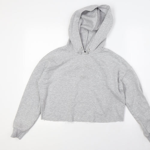 915 Generation Girls Grey Polyester Pullover Hoodie Size 12-13 Years - Raw Hem