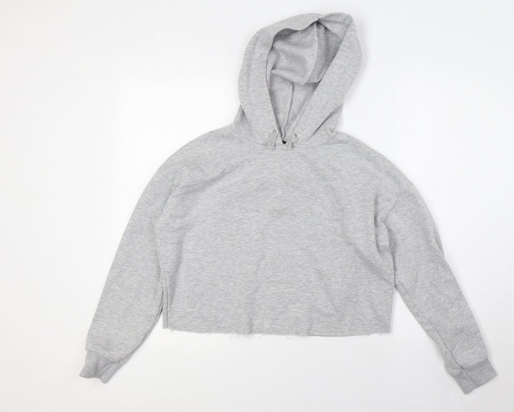 915 Generation Girls Grey Polyester Pullover Hoodie Size 12-13 Years - Raw Hem
