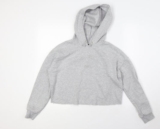 915 Generation Girls Grey Polyester Pullover Hoodie Size 12-13 Years - Raw Hem