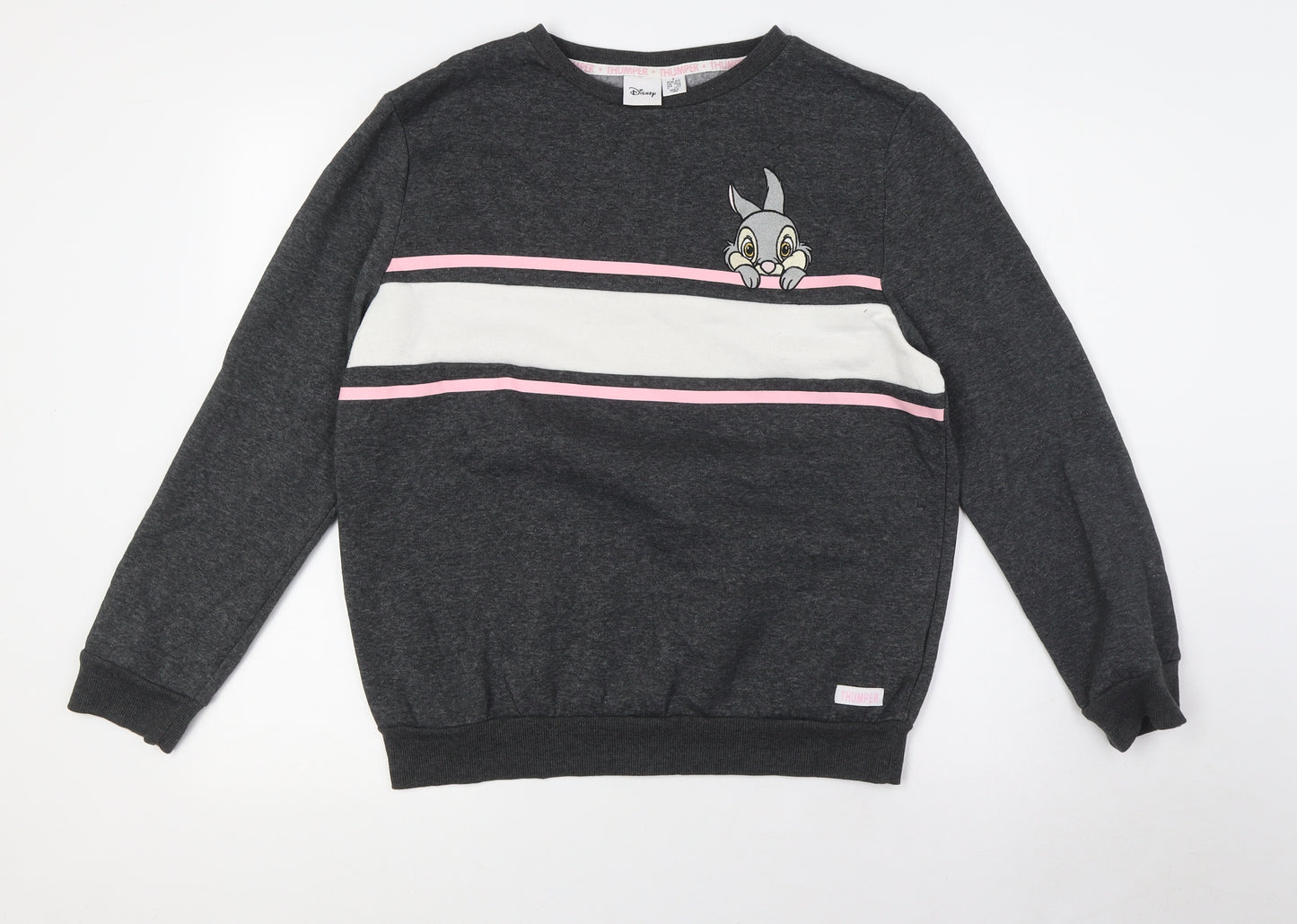 Disney Womens Grey Polyester Pullover Sweatshirt Size S - Thumper