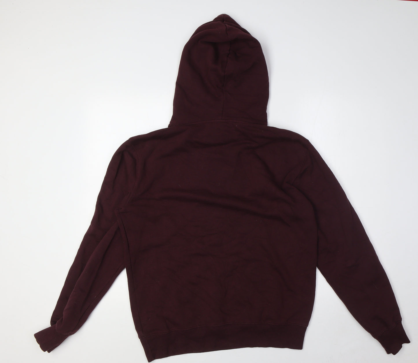 Divided by H&M Mens Red Cotton Pullover Hoodie Size S
