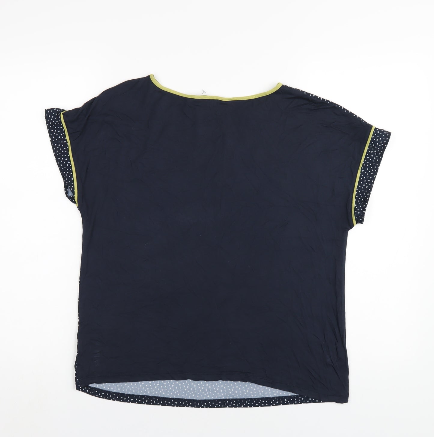NEXT Womens Blue Geometric Polyester Basic T-Shirt Size 10 Round Neck