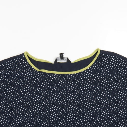 NEXT Womens Blue Geometric Polyester Basic T-Shirt Size 10 Round Neck