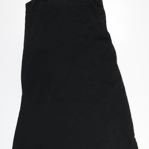 Uniqlo Womens Black Polyester A-Line Size M V-Neck Zip