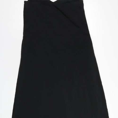 Uniqlo Womens Black Polyester A-Line Size M V-Neck Zip