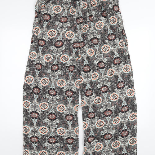 Red Herring Womens Multicoloured Geometric Viscose Trousers Size 14 L28 in Regular