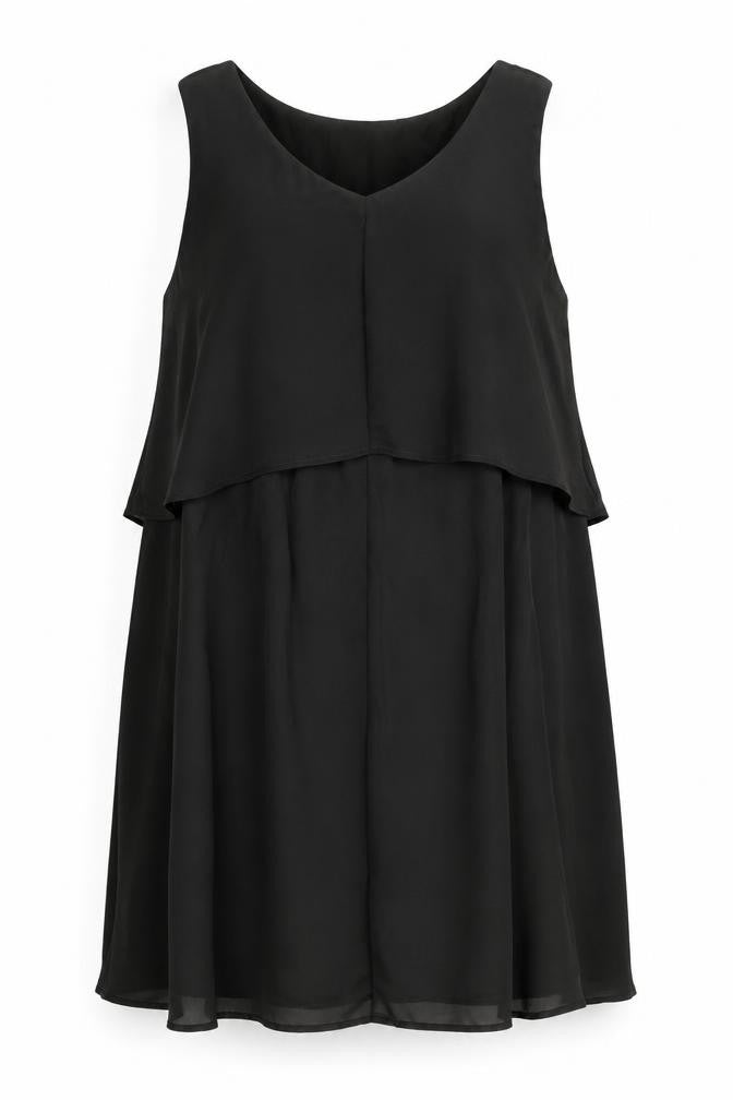 Front view of Bobeau women’s brown polyester a-line, size 2XL, scoop neck pullover