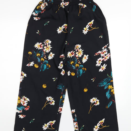 Jovie Womens Black Floral Polyester Trousers Size S L24 in Regular