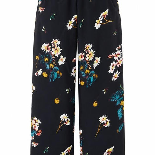 Jovie Womens Black Floral Polyester Trousers Size S L24 in Regular
