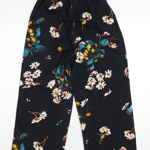 Jovie Womens Black Floral Polyester Trousers Size S L24 in Regular