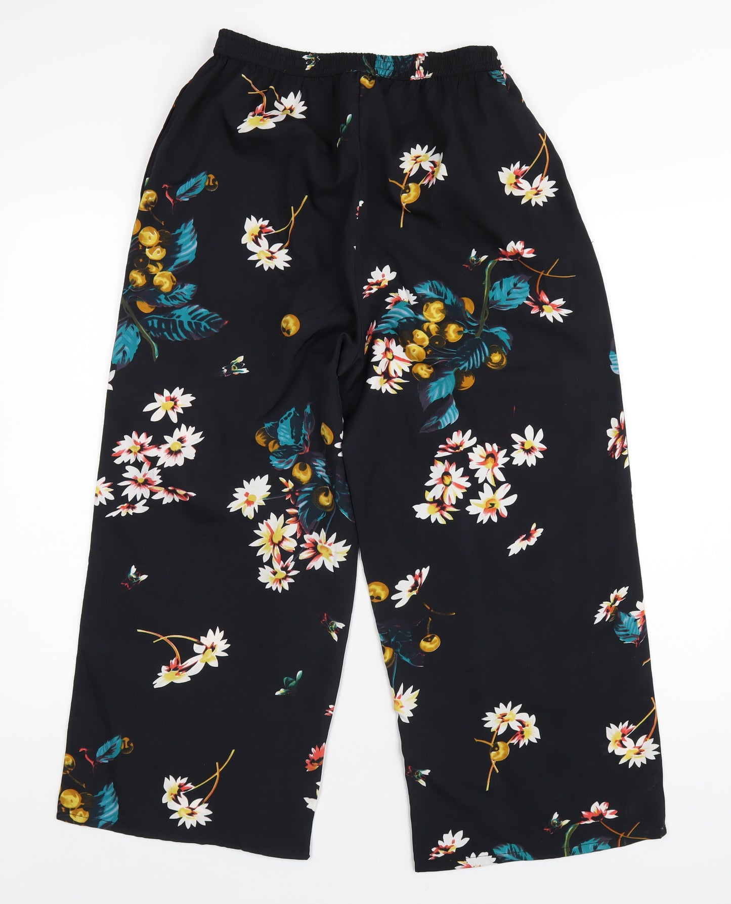 Jovie Womens Black Floral Polyester Trousers Size S L24 in Regular