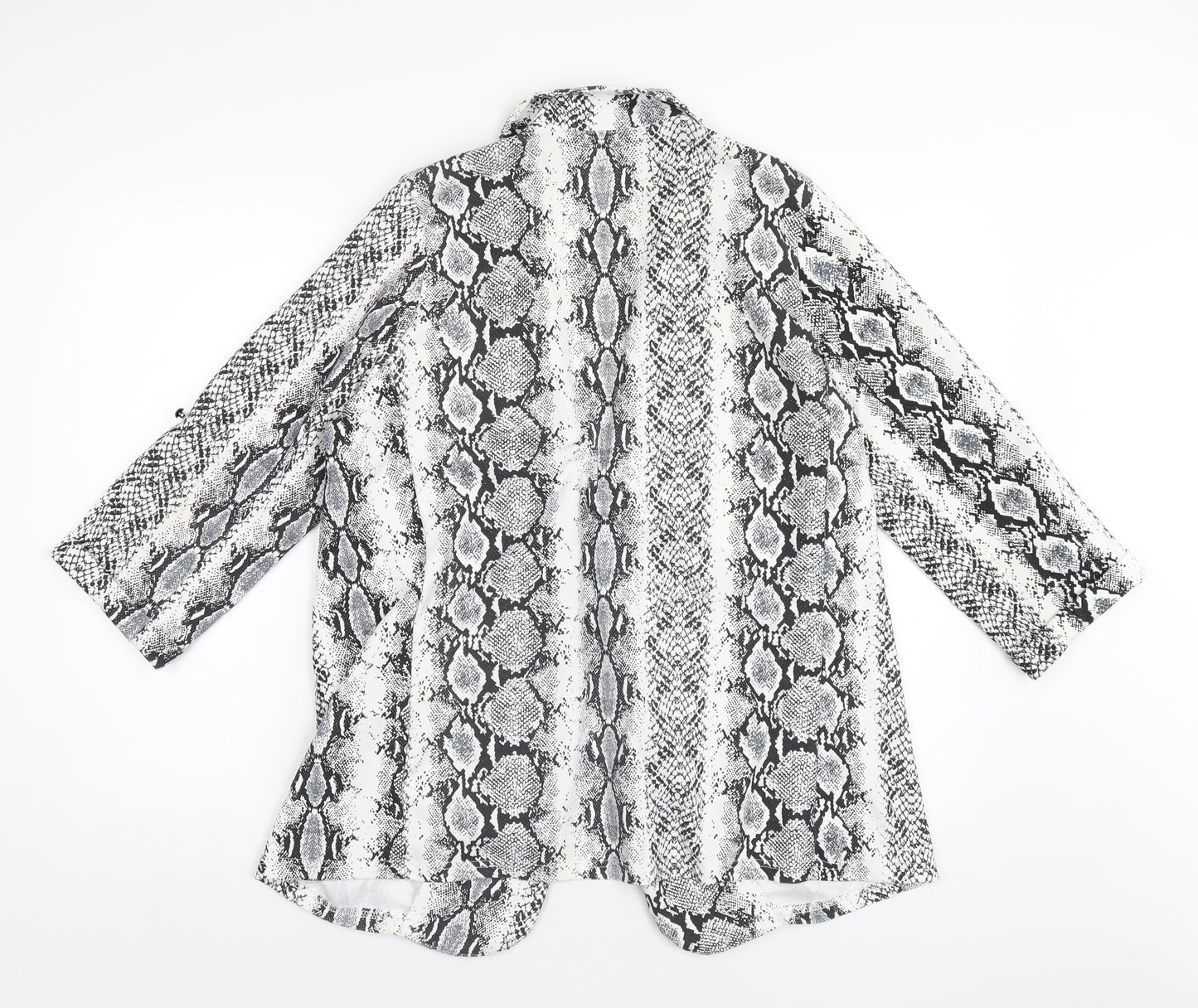 New Look Womens Grey Animal Print Jacket Blazer Size 14