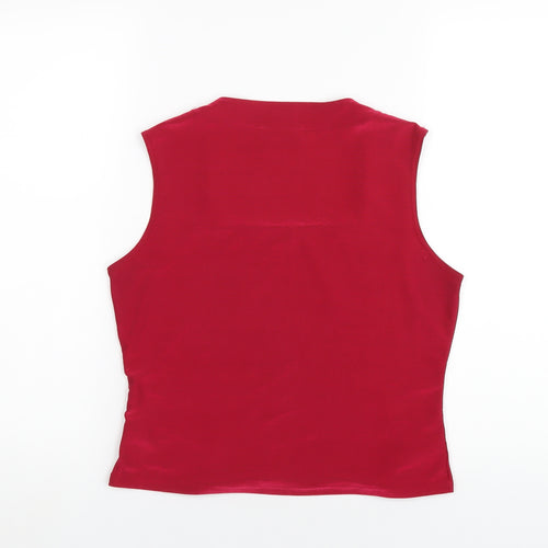 Minuet Womens Red Polyester Basic Tank Size 12 Square Neck