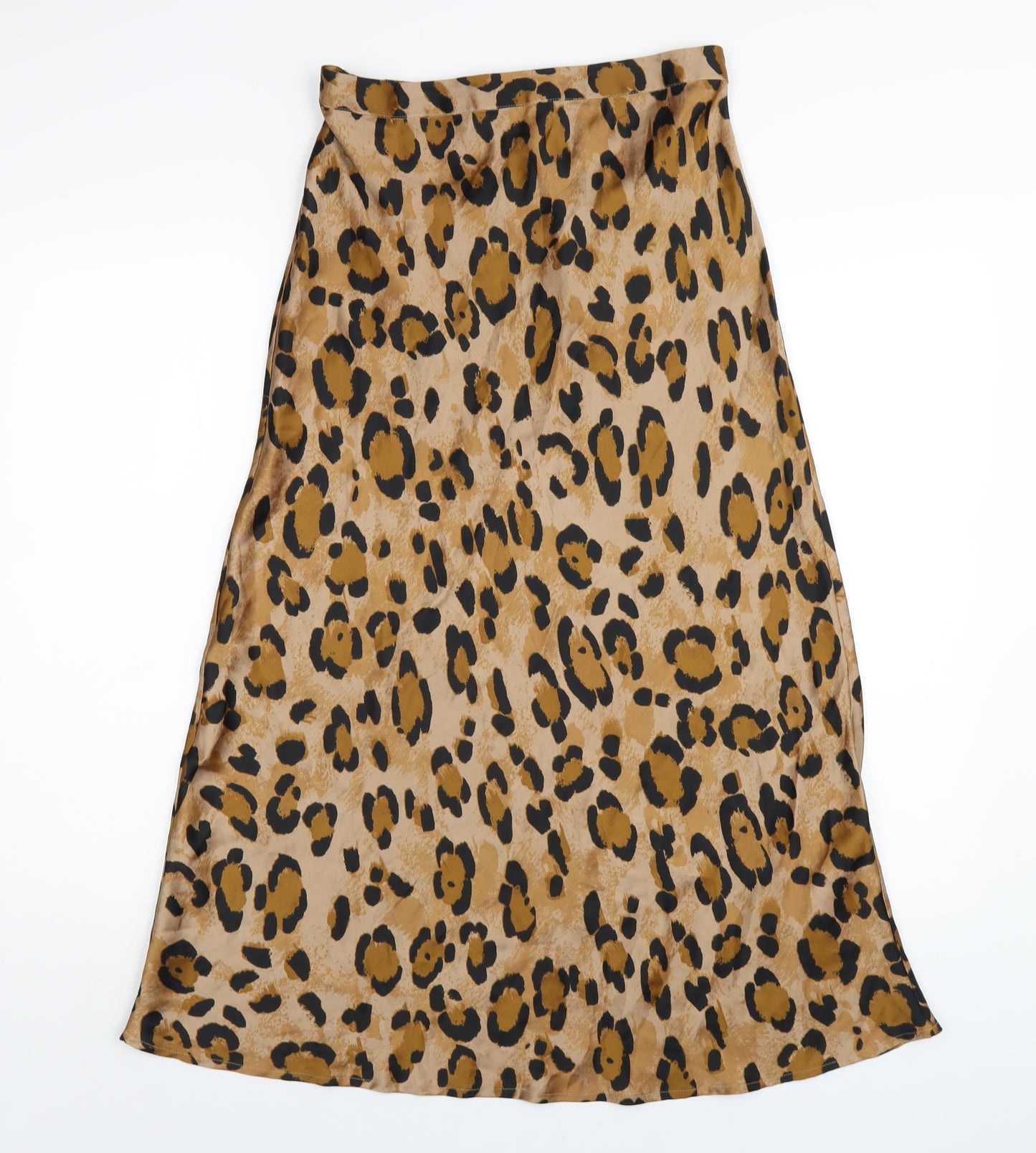 Dancing Leopard Womens Beige Animal Print Polyester A-Line Skirt Size 10 - Leopard Print