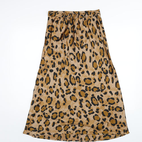 Dancing Leopard Womens Beige Animal Print Polyester A-Line Skirt Size 10 - Leopard Print