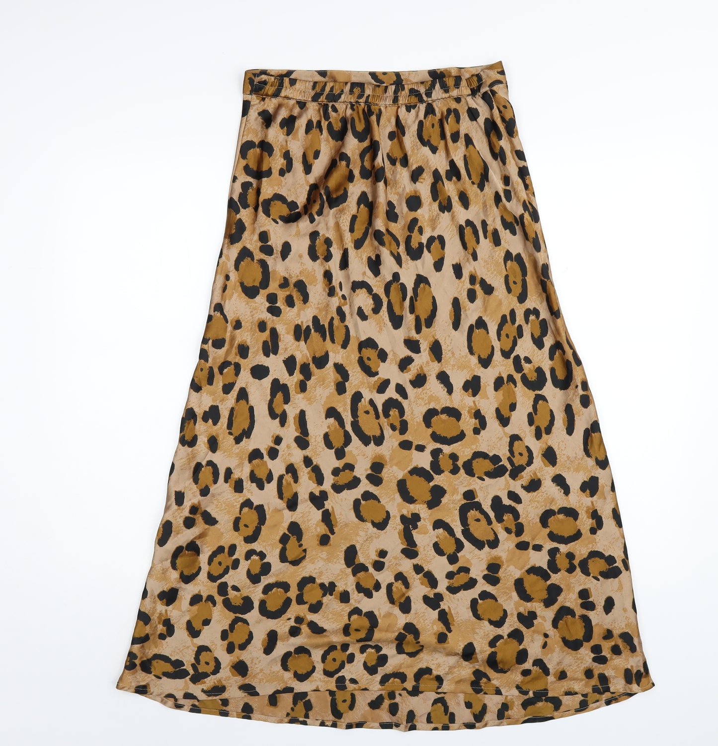 Dancing Leopard Womens Beige Animal Print Polyester A-Line Skirt Size 10 - Leopard Print