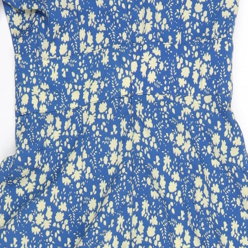 ASOS Womens Blue Polyester A-Line Size 12 Round Neck Zip