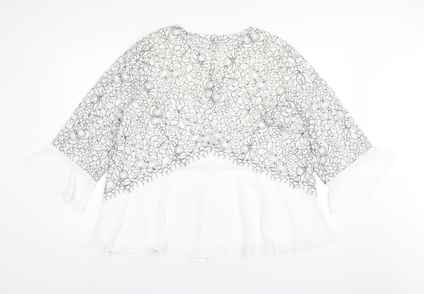 Together Womens White Polyester Basic Blouse Size 18 V-Neck