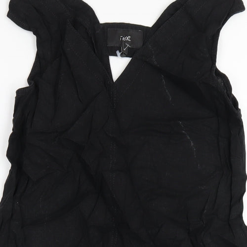 NEXT Womens Black Linen Tank Dress Size 10 V-Neck Pullover
