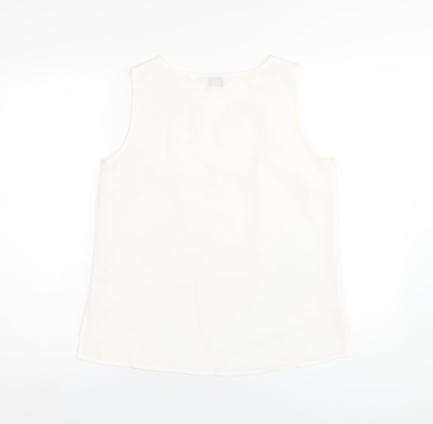 Kaleidoscope Womens Ivory Polyester Basic Tank Size 12 Scoop Neck